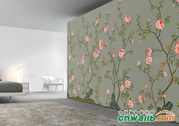 无缝墙布中式花卉产品效果图赏析