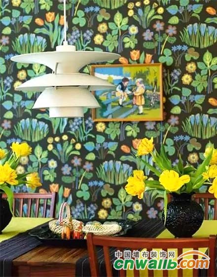 把春天留在家里，11张花样餐厅壁纸效果图