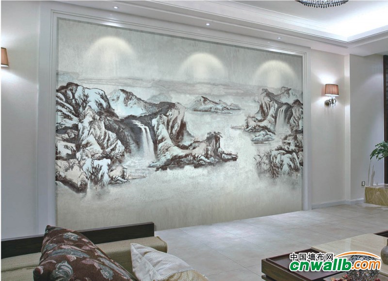 沁绣墙布壁画系列装修案例一，壁画墙布效果图