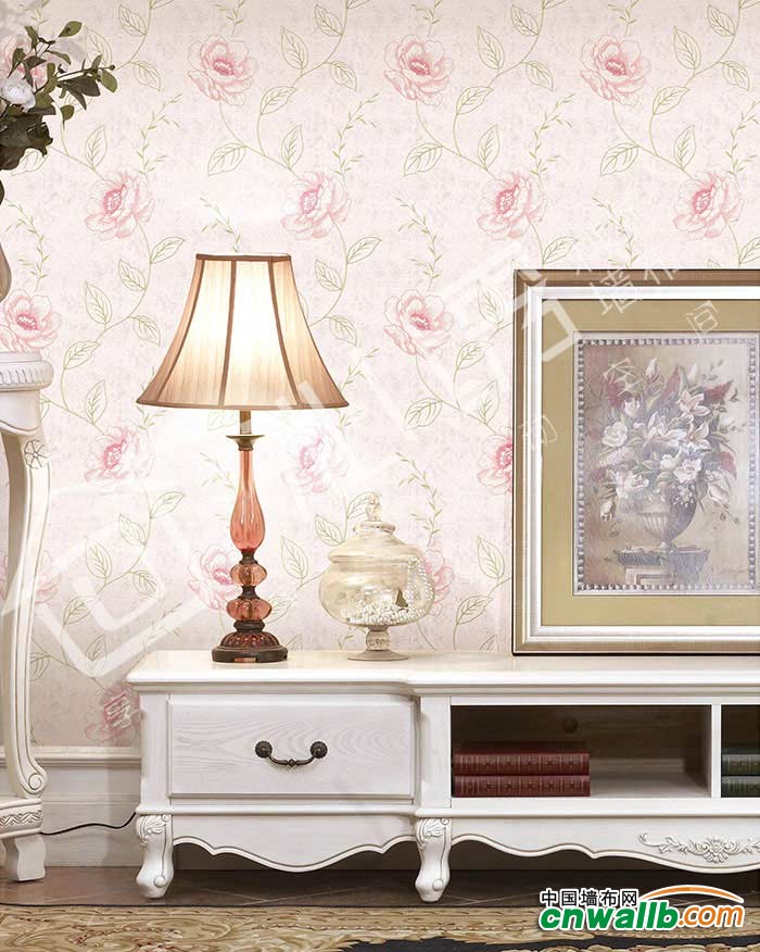 沁绣刺绣墙布美式风格装修效果图 美式墙布客厅装修案例