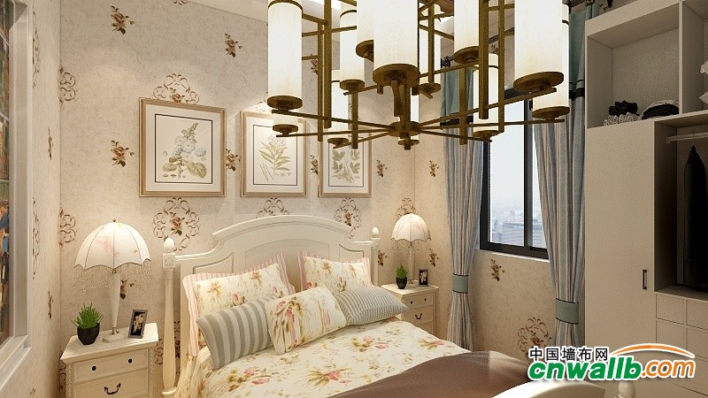 壁尚墙布刺绣系列卧室装修效果图