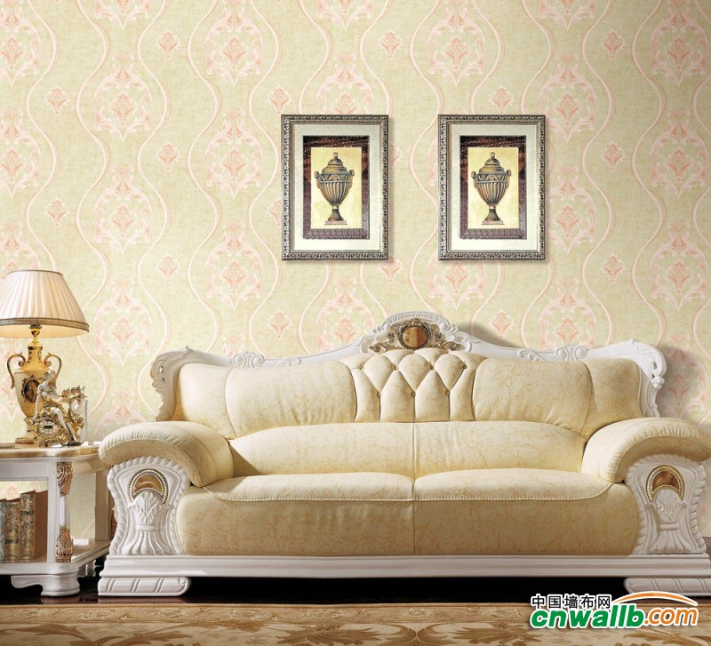 沙发背景墙装修效果图，七特丽墙布背景墙装修案例