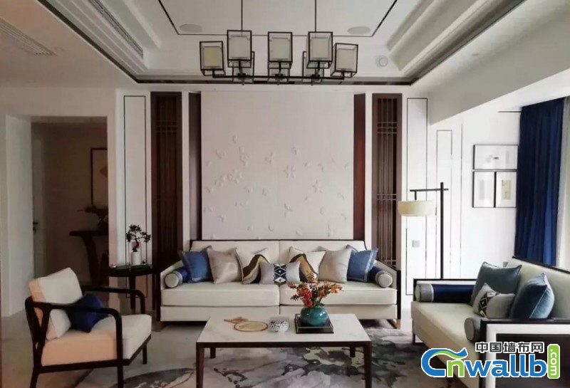 新中式客厅软装搭配，新中式墙布有没有被美醉了呢？