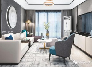 客厅轻奢风格效果图，兼具实用性和装饰性