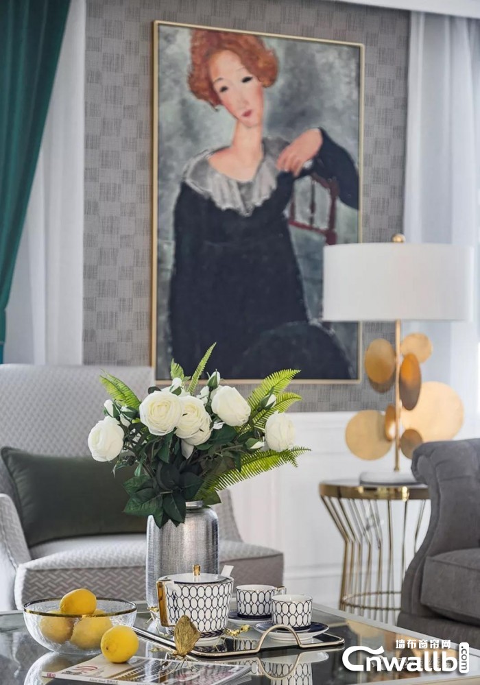 领绣刺绣墙布轻奢风背景墙图片，为家塑造不一样的时髦风格！