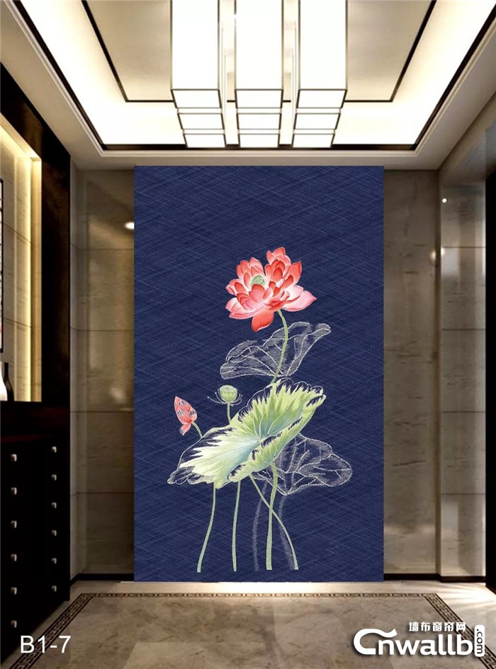 七特丽W3-含苞待放墙布，带你游览最美的莲花！