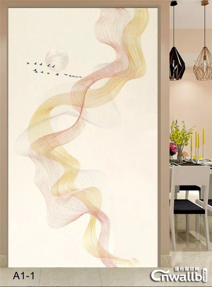 七特丽W3“旭日东升”无缝壁布打造纯朴家居风格！