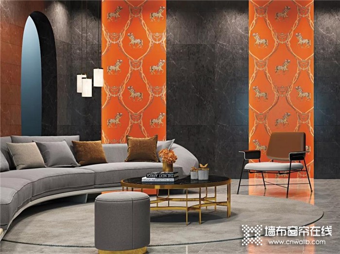 蝶庄墙布橙色调，将空间装扮成最为温暖的存在！