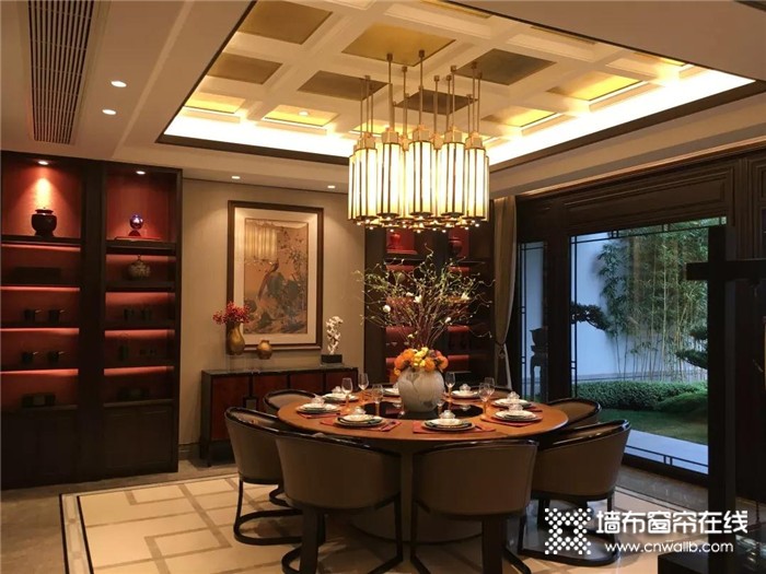 兰爵墙布湘湖里中式别墅实景案例，为每一位客户打造私享的精致生活！