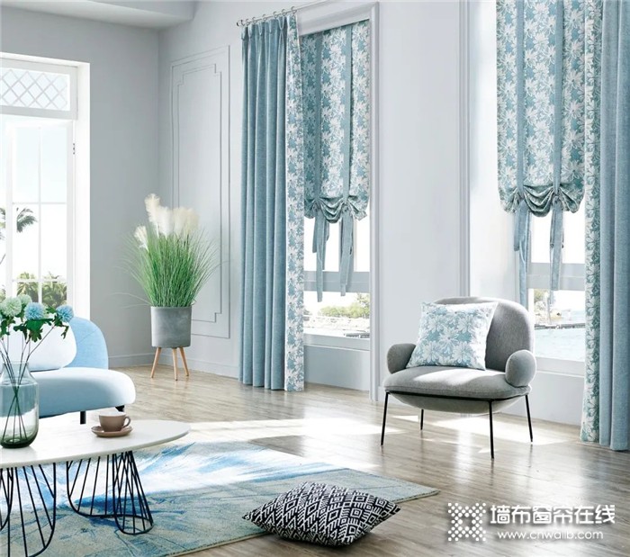 雅诗澜蓝色系列窗帘，这个夏天让你爱上氧气般的“治愈蓝”