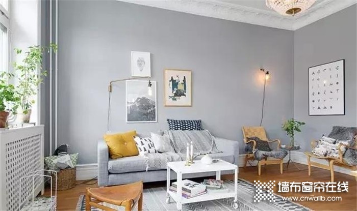 丽绣这21个灰色墙布客厅，惊艳年轻人的设计，简约气质！