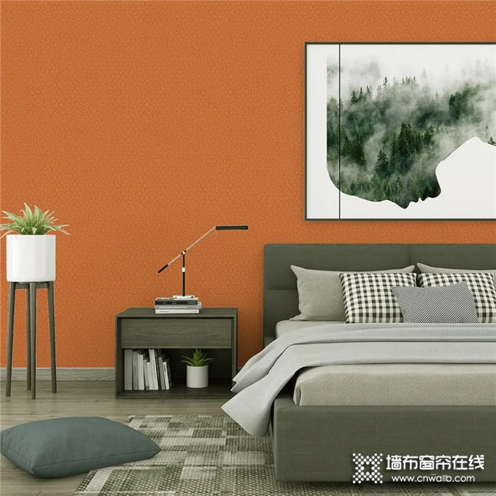 大自然橙色墙布，给你一种野性妩媚的视觉冲击，却又温暖得让人移不开眼
