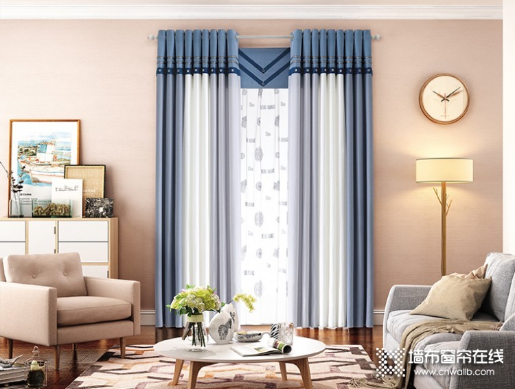 美居乐窗帘现代风装修图，客厅窗帘图片