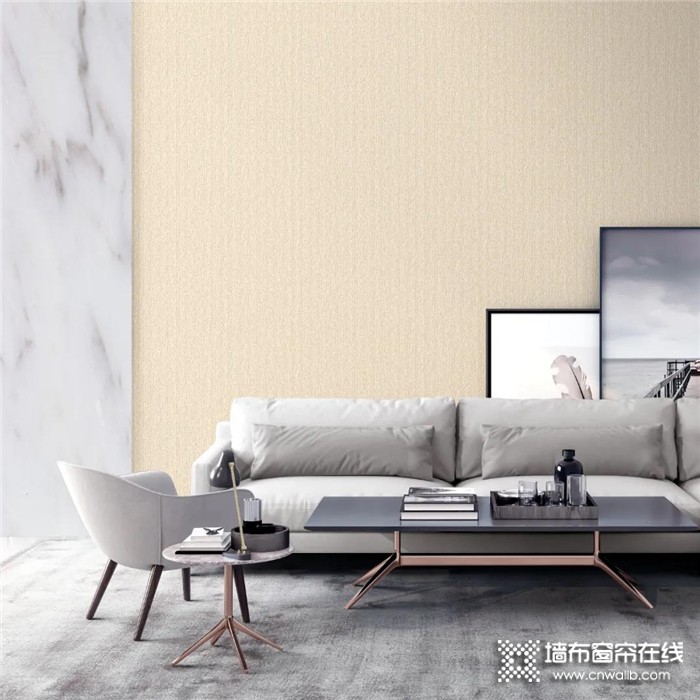 沁绣素色墙布打造的家居空间，让你感受大自然的质朴