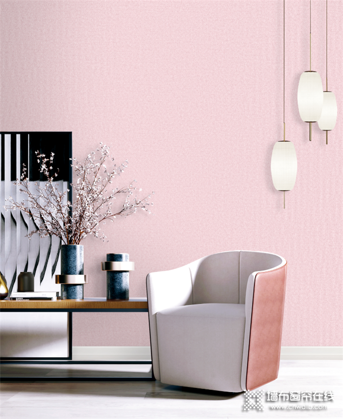 沁绣素色墙布打造的家居空间，让你感受大自然的质朴