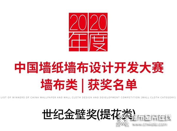 诺奇兄弟荣获2020年中国墙纸墙布开发设计大赛世纪金壁奖及最佳设计创意奖