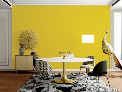 蓝绣刺绣壁布：纯粹温暖的黄色居室 让生活元气满满