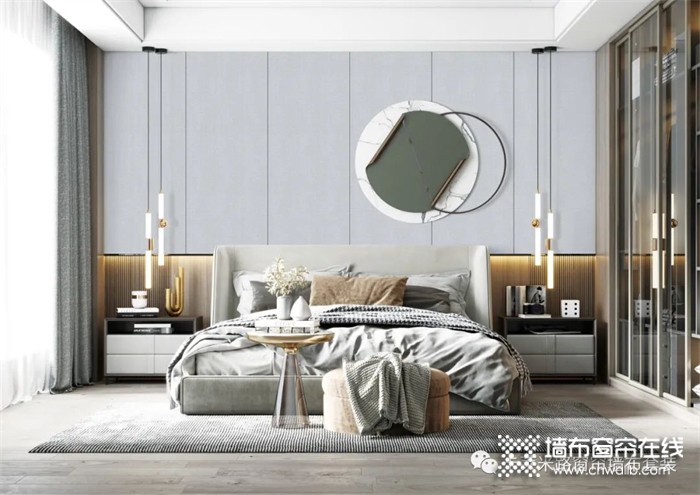 卡莱米路窗帘墙布：卧室这样设计，美极了