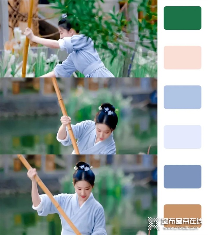 朵薇拉墙布窗帘：《梦华录》配色真是美绝了，中式审美真是超赞！