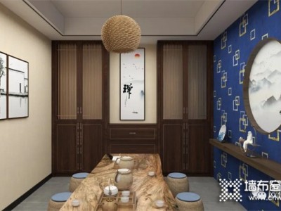 欧仕莱墙布茶室设计案例——古色古香 | 韵味十足的休闲空间