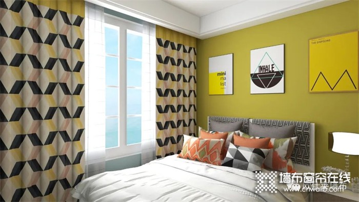 打造现代炫彩空间——欧仕莱墙布都市炫彩生活卧室设计