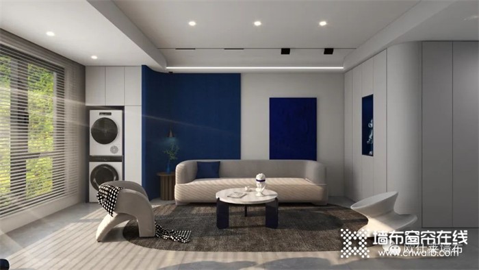 设计师的家——欧仕莱墙布克莱因蓝时尚配色设计 | 艺术性绝绝子