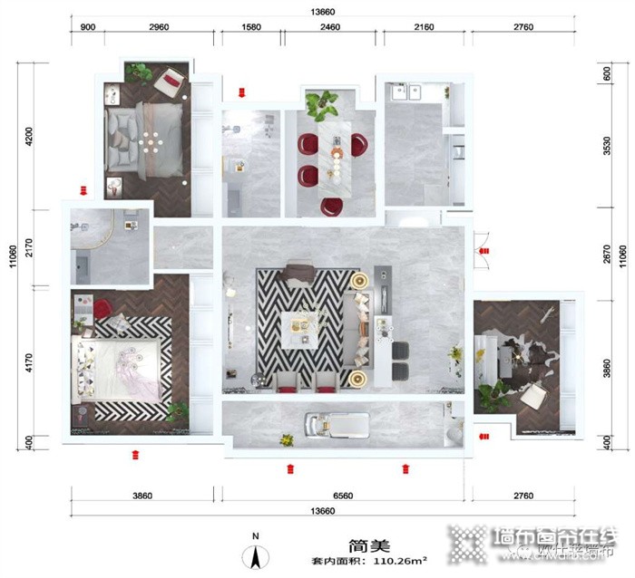 欧仕莱墙布实例分享——简美空间 | 温州碧桂园整装设计