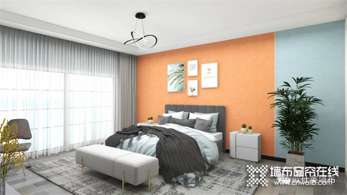 欧仕莱墙布北欧主卧——时尚色彩 | 温馨又有活力的卧室